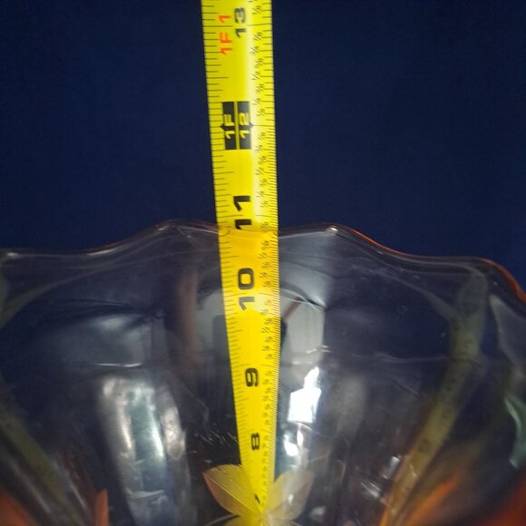 Vintage Pink Depression Glass Vase Etched Floral Design Fluted Rim - Picture 2 of 16